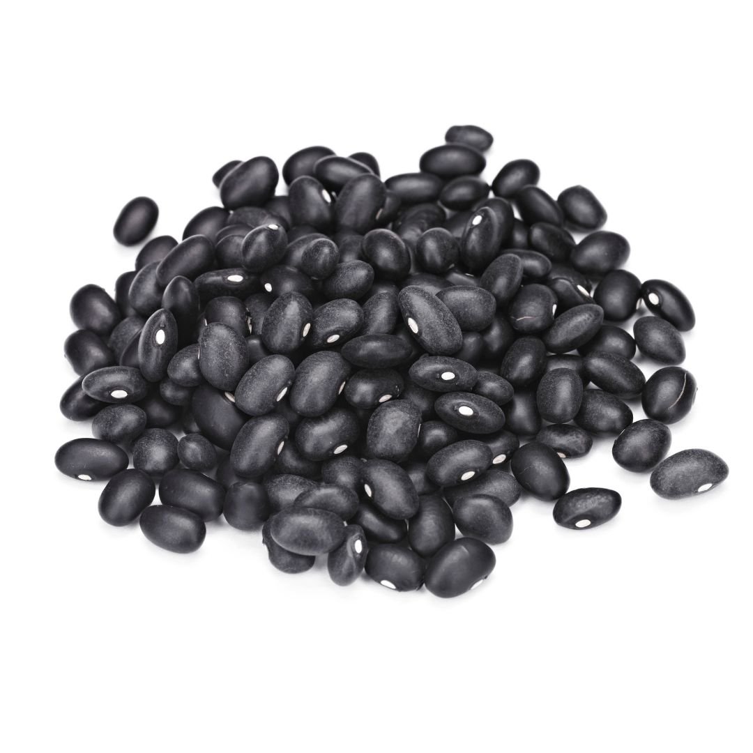 Premium non-GMO black beans undergoing quality control sorting